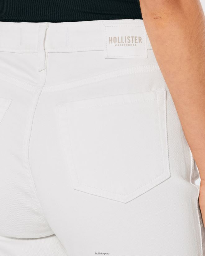 educación física Hollister jeans mom blancos de tiro muy alto blanco 086N62577 mujer fondos