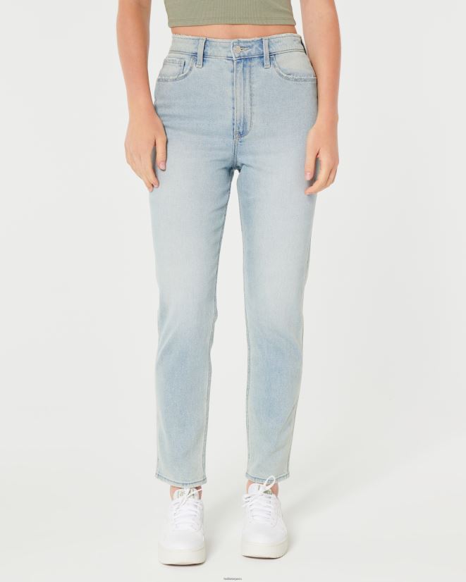 educación física Hollister jeans mom con tiro superalto y lavado claro lavado ligero 086N62607 mujer fondos