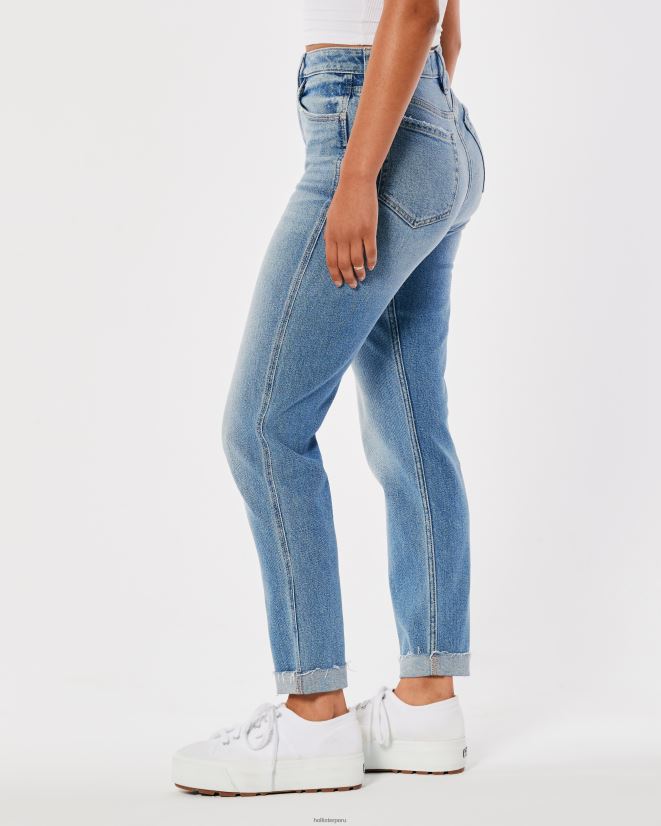 educación física Hollister jeans mom con tiro superalto y lavado medio medio 086N62529 mujer fondos