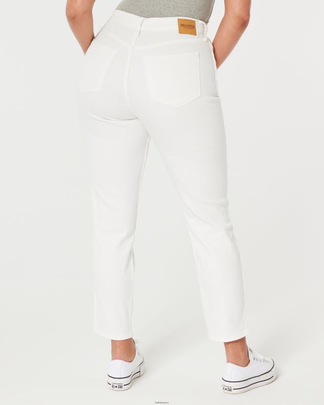 educación física Hollister jeans mom curvy de tiro muy alto en blanco crema 086N62578 mujer fondos