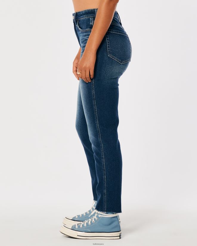 educación física Hollister jeans mom de tiro superalto con lavado medio oscuro lavado medio oscuro 086N62716 mujer fondos