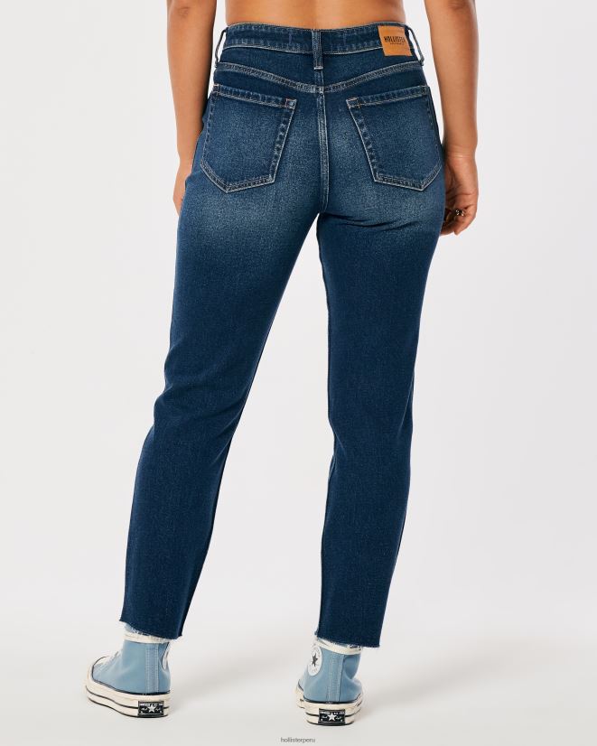 educación física Hollister jeans mom de tiro superalto con lavado medio oscuro lavado medio oscuro 086N62716 mujer fondos