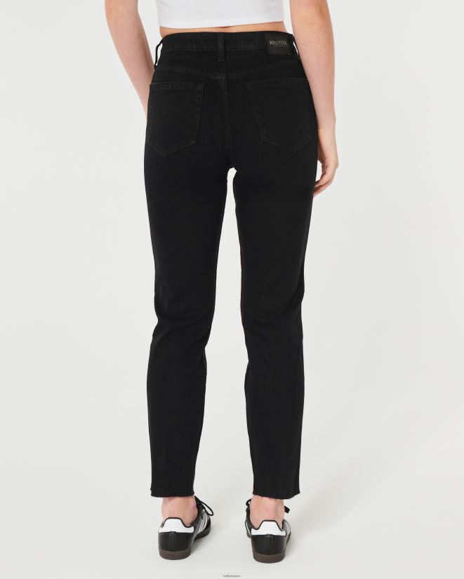 educación física Hollister jeans mom negros de tiro muy alto negro 086N62551 mujer fondos