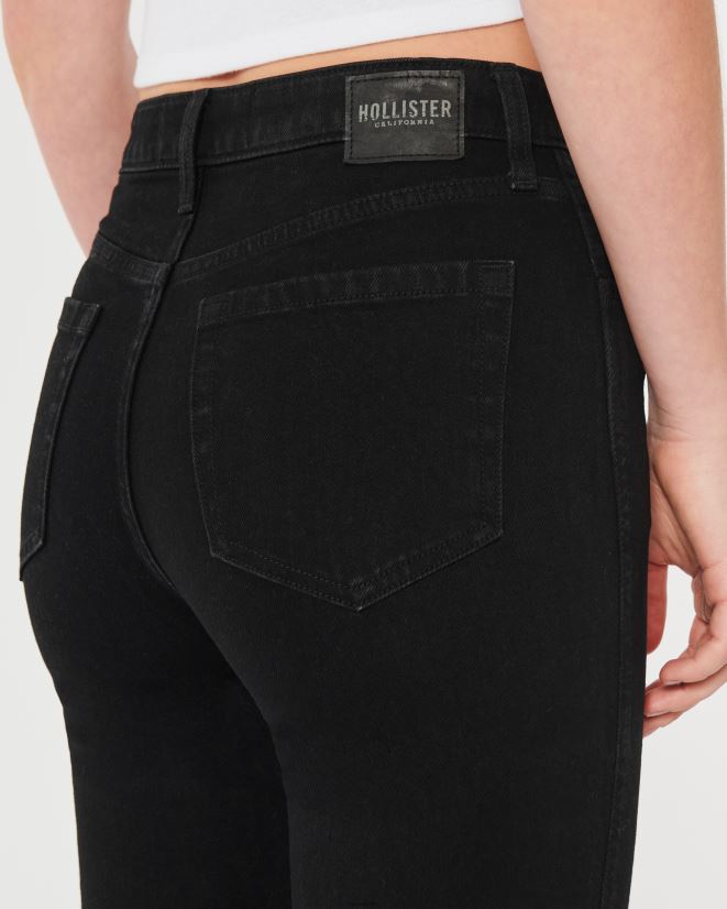 educación física Hollister jeans mom negros de tiro muy alto negro 086N62551 mujer fondos