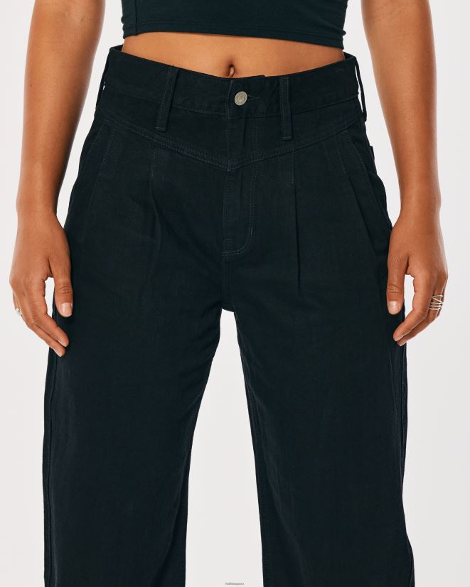 educación física Hollister jeans negros con tiro alto negro 086N62706 mujer fondos