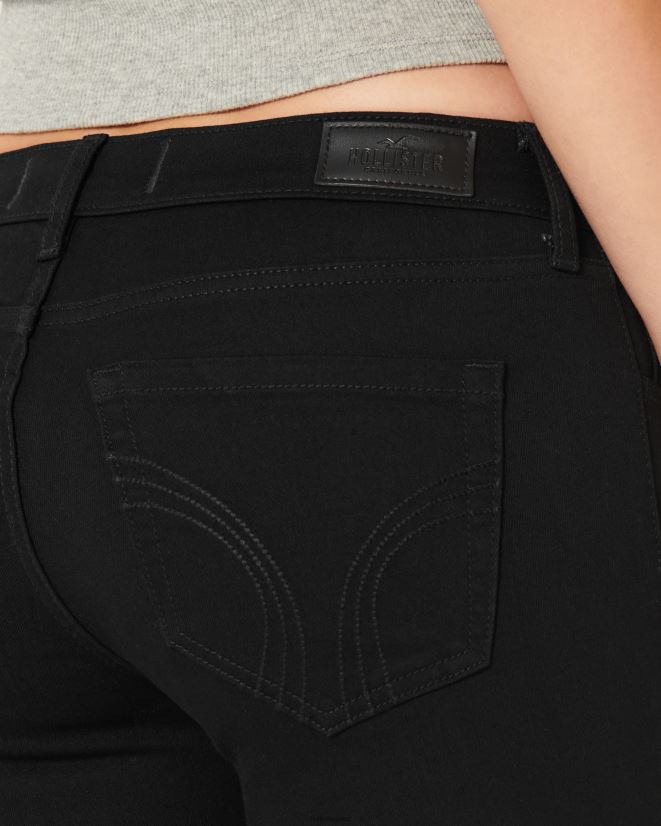 educación física Hollister jeans súper ajustados negros de tiro bajo con curvas negro 086N62692 mujer fondos