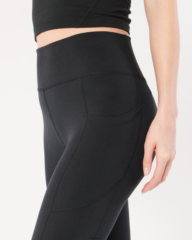 educación física Hollister leggins 7/8 con bolsillo de tiro alto y recarga activa de Gilly Hicks negro 086N62725 mujer fondos