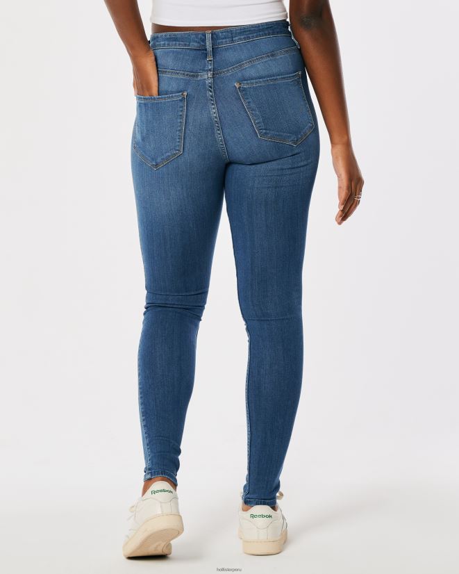 educación física Hollister leggins curvy de mezclilla de tiro alto con lavado medio lavado medio 086N62492 mujer fondos