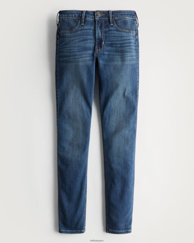 educación física Hollister leggins de mezclilla de tiro medio con lavado oscuro lavado oscuro 086N62570 mujer fondos