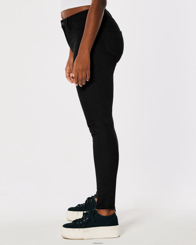 educación física Hollister leggins de mezclilla negros de tiro alto con curvas negro 086N62554 mujer fondos