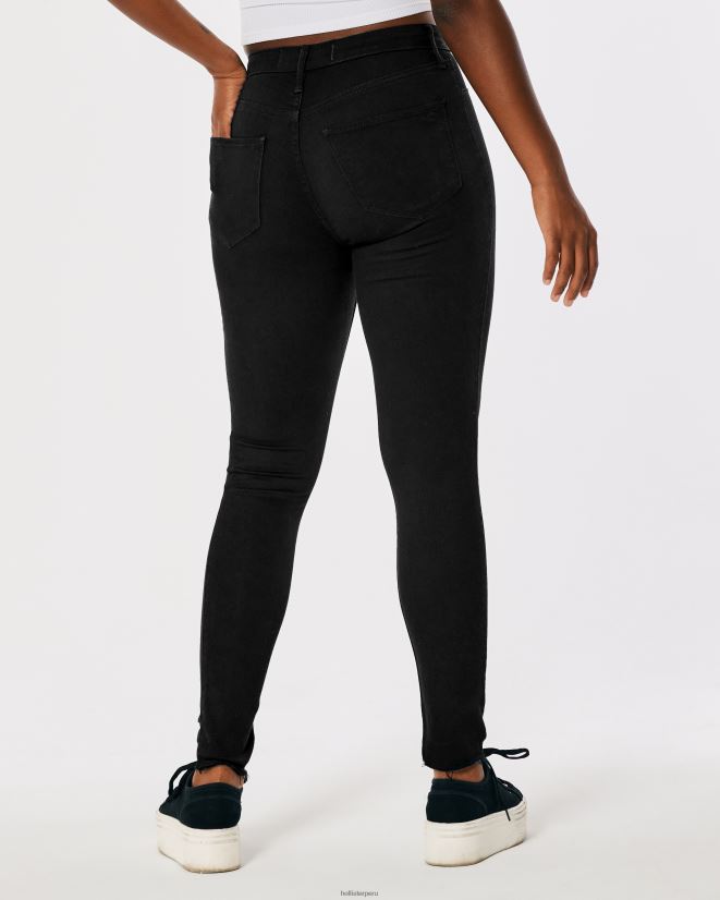 educación física Hollister leggins de mezclilla negros de tiro alto con curvas negro 086N62554 mujer fondos
