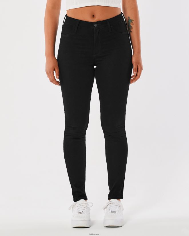 educación física Hollister leggins de mezclilla negros de tiro alto negro 086N62553 mujer fondos