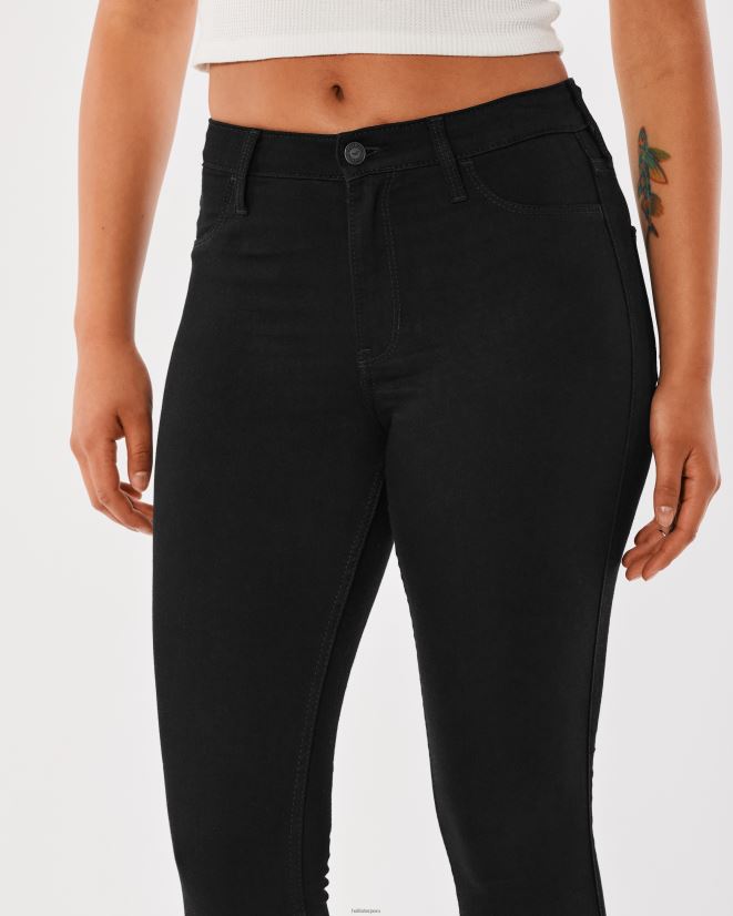 educación física Hollister leggins de mezclilla negros de tiro alto negro 086N62553 mujer fondos