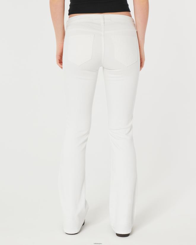 educación física Hollister vaqueros blancos tiro bajo blanco 086N62629 mujer fondos