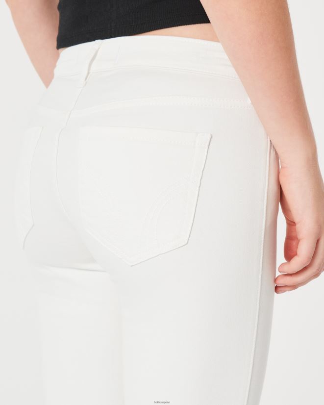 educación física Hollister vaqueros blancos tiro bajo blanco 086N62629 mujer fondos