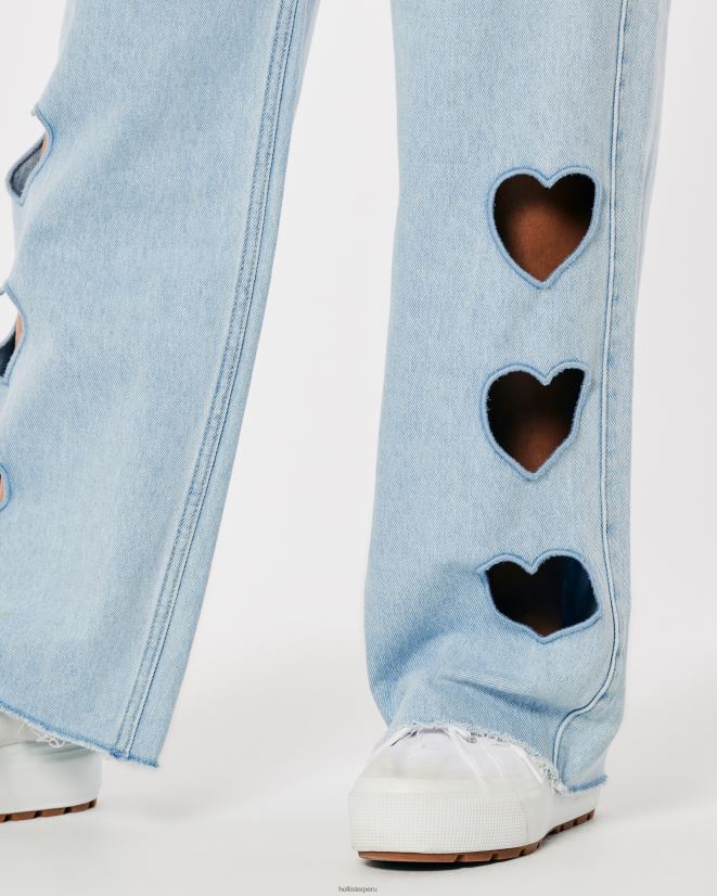 educación física Hollister vaqueros holgados con tiro alto y lavado claro lavado ligero 086N62665 mujer fondos