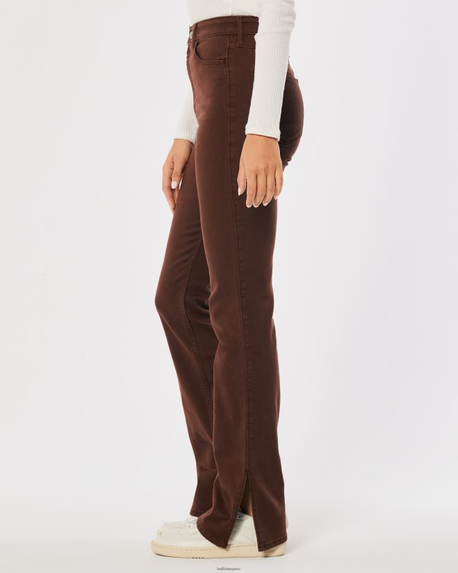 educación física Hollister vaqueros marrones con tiro alto marron oscuro 086N62703 mujer fondos