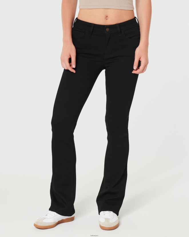 educación física Hollister vaqueros negros de tiro medio negro 086N62506 mujer fondos