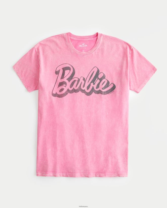 Educación física Hollister camiseta extragrande con gráfico de Barbie rosa 086N621 mujer tapas