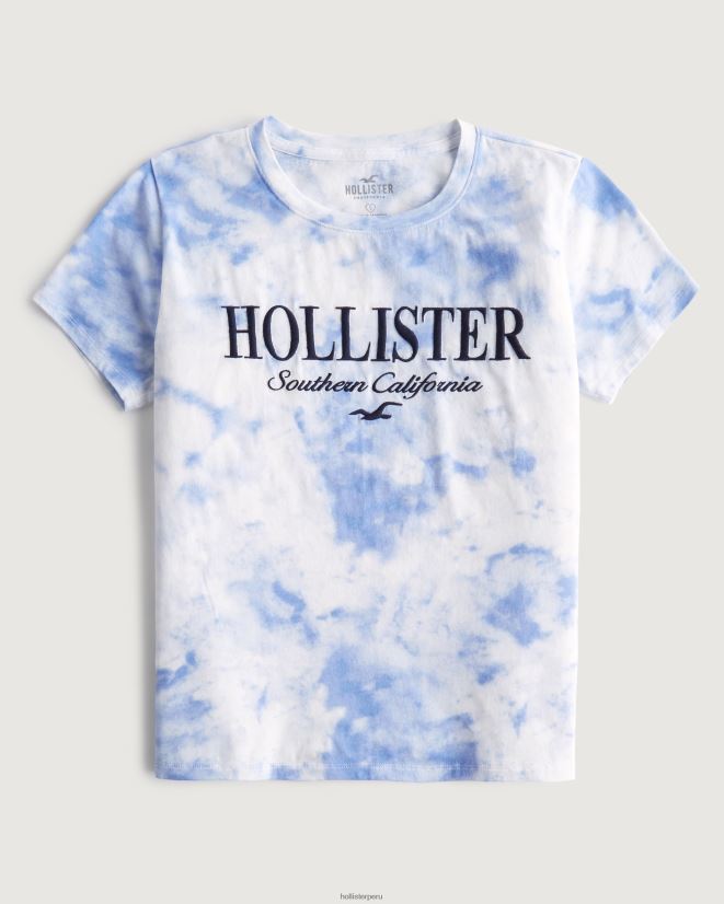 educación física Hollister camiseta con gráfico del logo bordado paquete de 3 azul marino-burdeos-tie dye 086N62445 mujer tapas