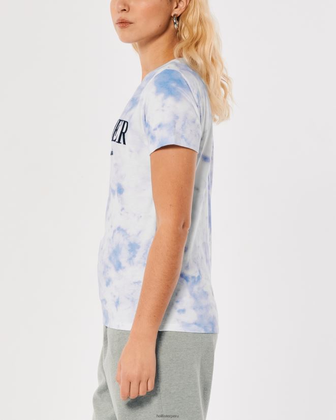 educación física Hollister camiseta con gráfico del logo bordado paquete de 3 azul marino-burdeos-tie dye 086N62445 mujer tapas