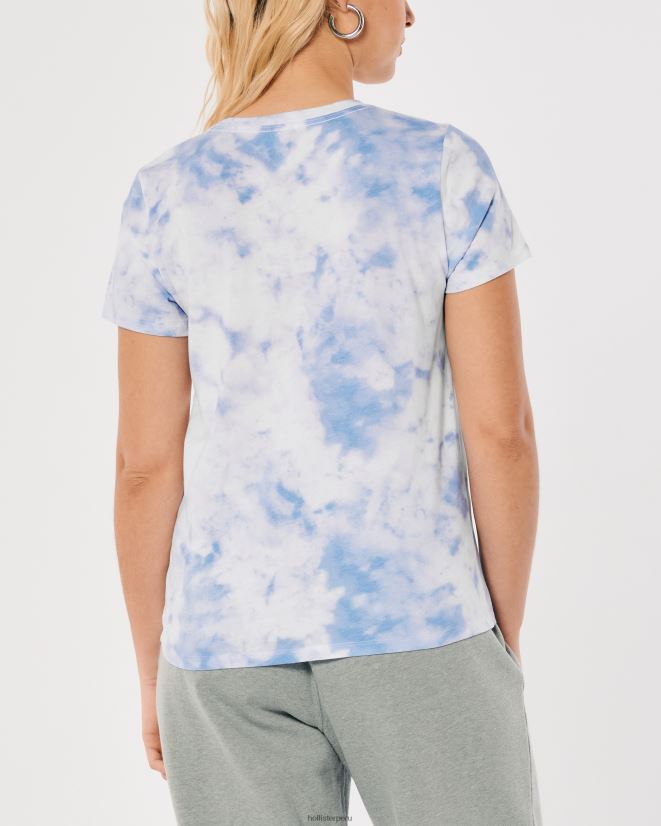 educación física Hollister camiseta con gráfico del logo bordado paquete de 3 azul marino-burdeos-tie dye 086N62445 mujer tapas
