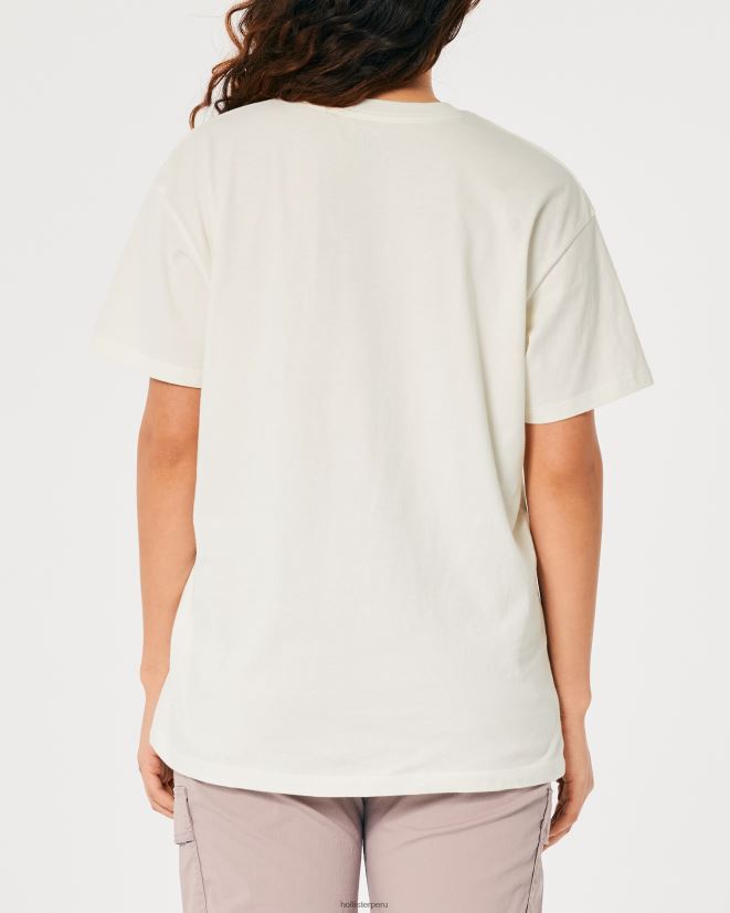 educación física Hollister camiseta extragrande con gráfico de coche de Barbie crema 086N622 mujer tapas