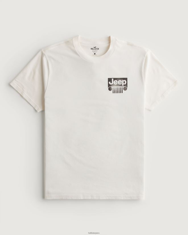 educación física Hollister camiseta holgada con estampado de jeep off white-jeep 086N62162 mujer tapas