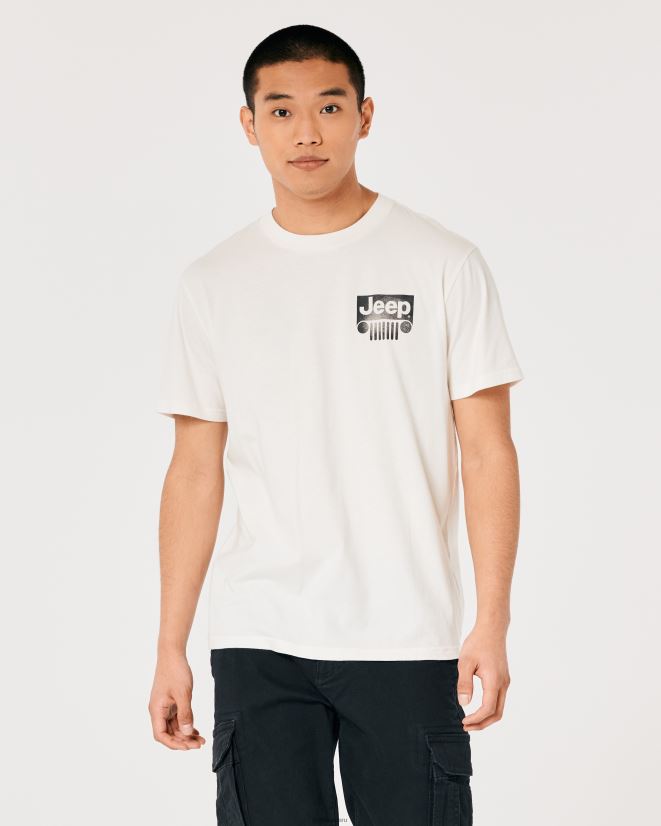 educación física Hollister camiseta holgada con estampado de jeep off white-jeep 086N62162 mujer tapas