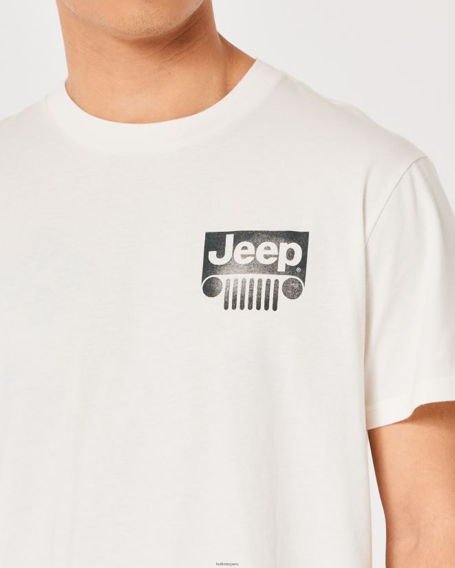 educación física Hollister camiseta holgada con estampado de jeep off white-jeep 086N62162 mujer tapas