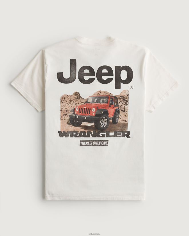educación física Hollister camiseta holgada con estampado de jeep off white-jeep 086N62162 mujer tapas