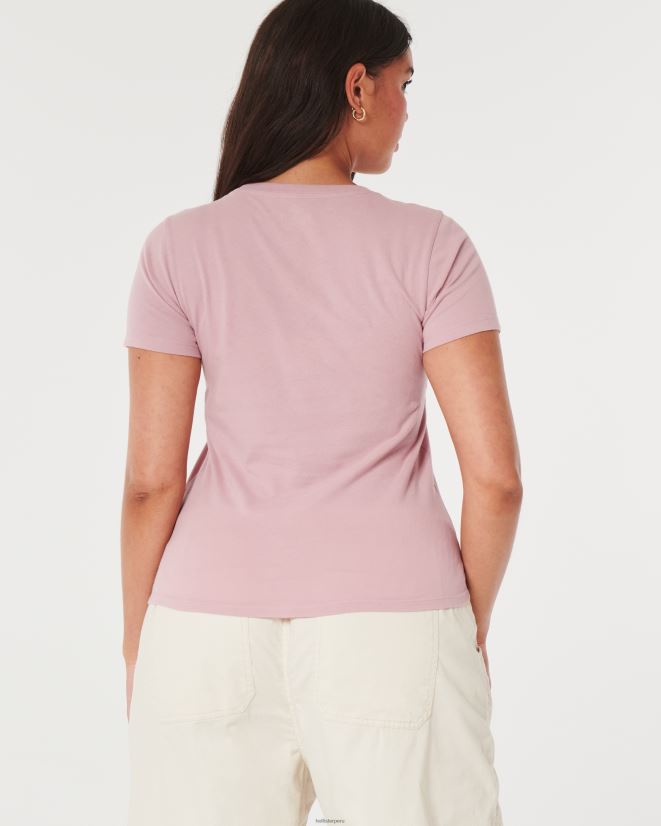 educación física Hollister playera con gráfico de logo fácil rosa 086N62153 mujer tapas