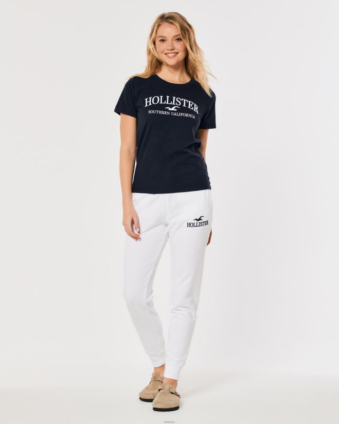 educación física Hollister playera con logo bordado Easy Azul marino 086N62376 mujer tapas