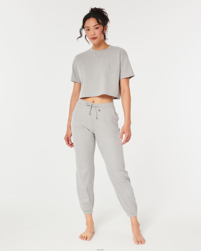 educación física Hollister Camiseta con micro gofres de Gilly Hicks gris claro 086N62134 mujer tapas