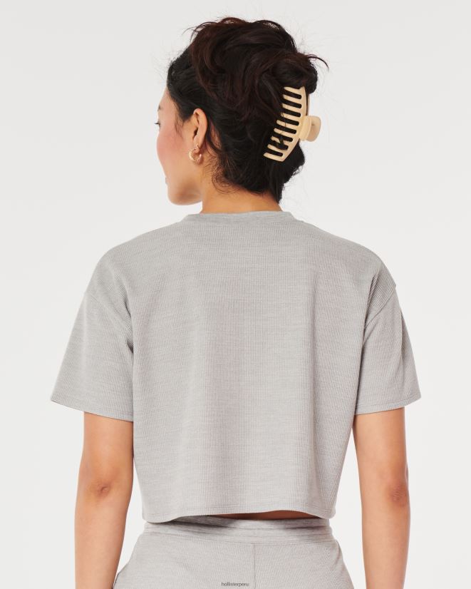 educación física Hollister Camiseta con micro gofres de Gilly Hicks gris claro 086N62134 mujer tapas