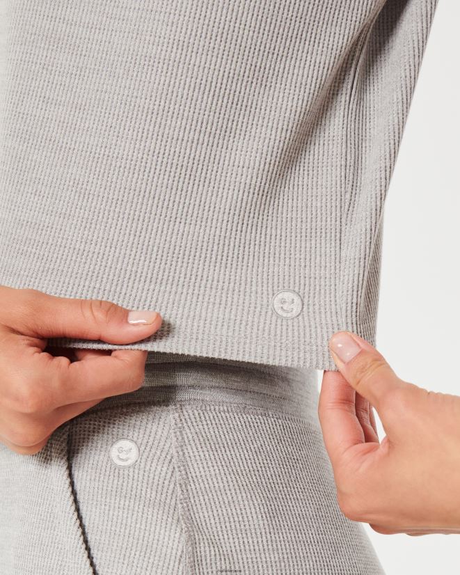 educación física Hollister Camiseta con micro gofres de Gilly Hicks gris claro 086N62134 mujer tapas