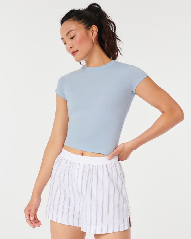 educación física Hollister Camiseta para dormir para bebé de la tripulación de Gilly Hicks azul claro 086N62438 mujer tapas