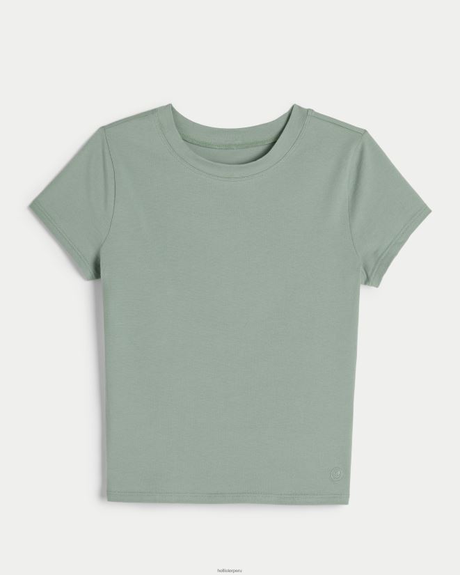educación física Hollister Camiseta para dormir para bebé de la tripulación de Gilly Hicks verde claro 086N62177 mujer tapas