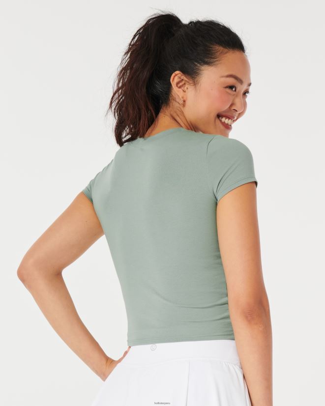educación física Hollister Camiseta para dormir para bebé de la tripulación de Gilly Hicks verde claro 086N62177 mujer tapas