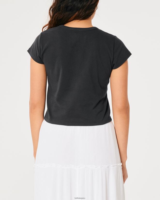 educación física Hollister calle relajada camiseta para bebé gráfica de lucía gris oscuro 086N62252 mujer tapas