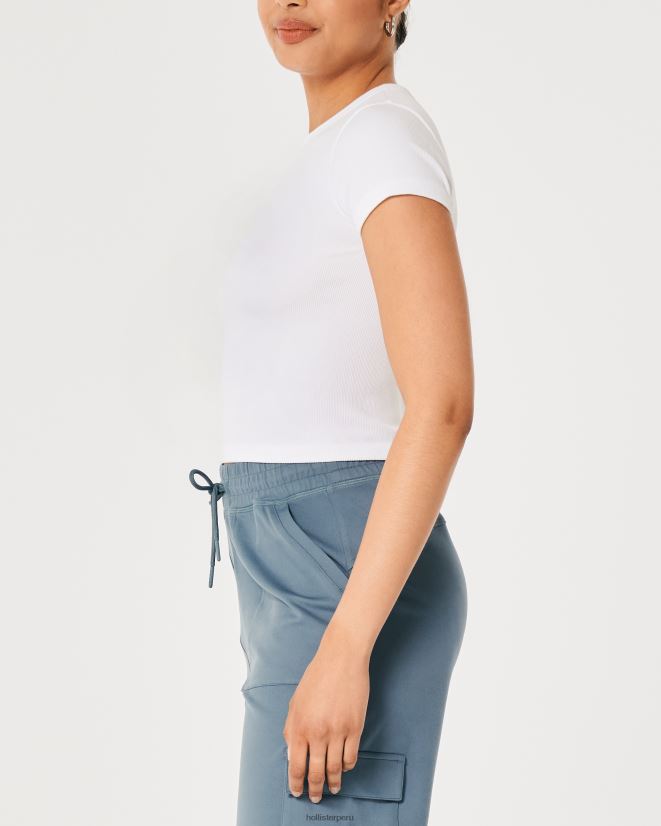 educación física Hollister camiseta Gilly Hicks Active sin costuras blanco 086N62314 mujer tapas