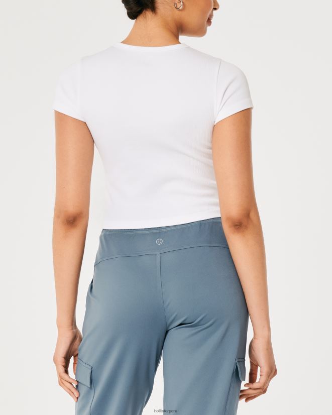 educación física Hollister camiseta Gilly Hicks Active sin costuras blanco 086N62314 mujer tapas