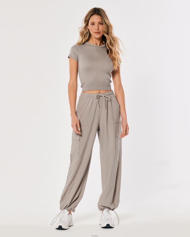 educación física Hollister camiseta Gilly Hicks Active sin costuras gris pardo 086N62309 mujer tapas