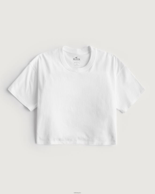 educación física Hollister camiseta corta de manga corta blanco 086N62169 mujer tapas