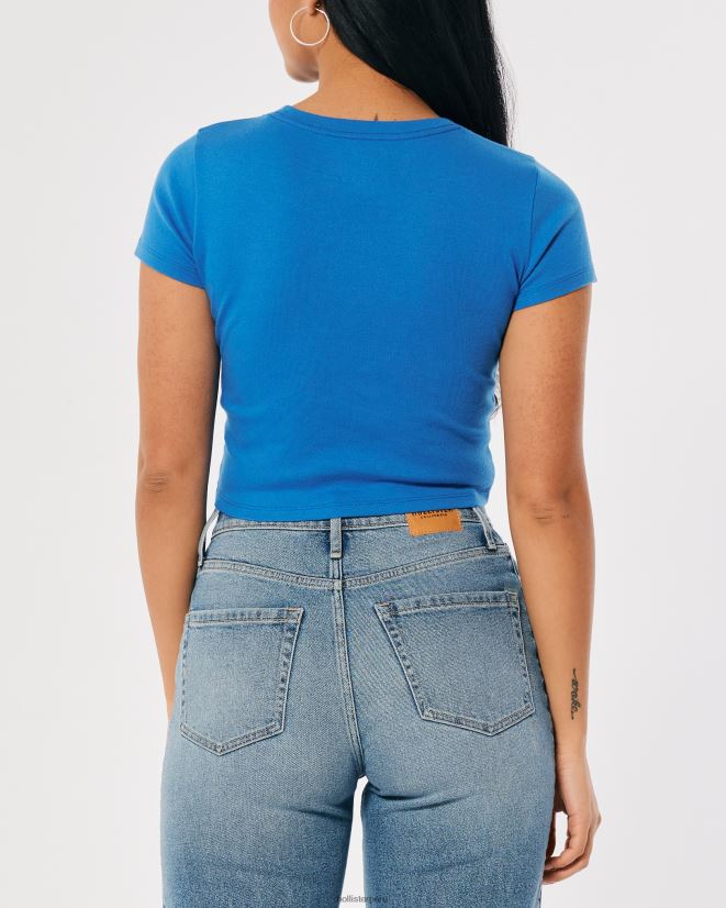 educación física Hollister camiseta de algodón para bebé azul 086N62158 mujer tapas