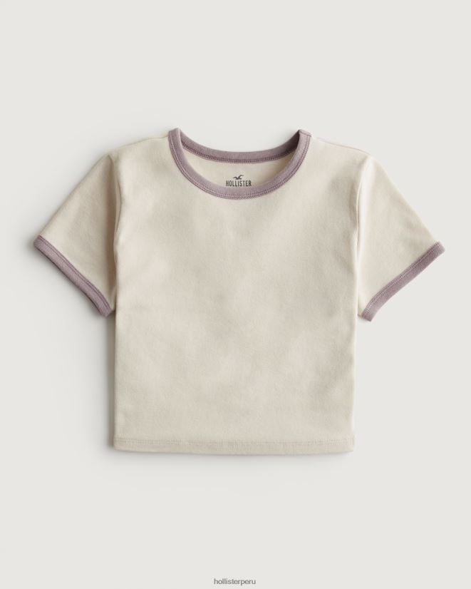 educación física Hollister camiseta de algodón para bebé crema 086N62231 mujer tapas