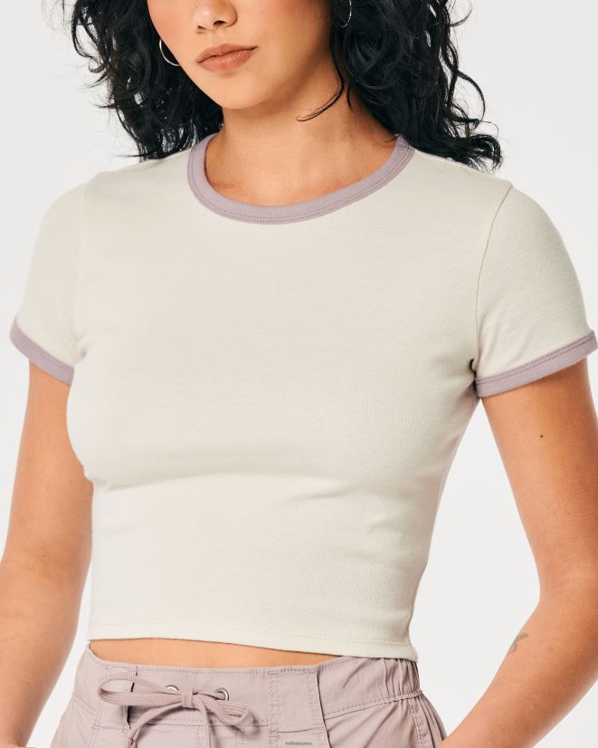 educación física Hollister camiseta de algodón para bebé crema 086N62231 mujer tapas