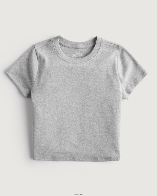 educación física Hollister camiseta de algodón para bebé gris jaspeado claro 086N6224 mujer tapas