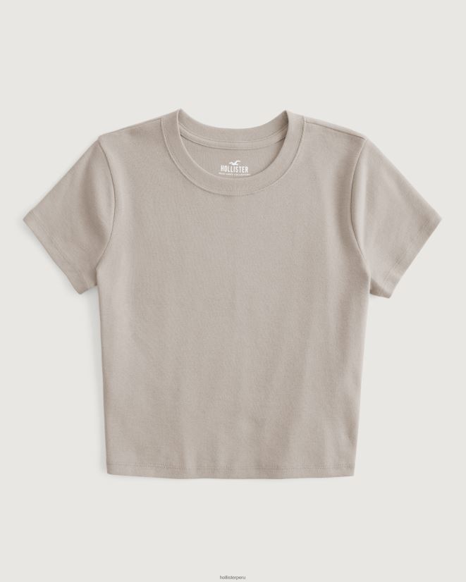 educación física Hollister camiseta de algodón para bebé gris pardo 086N6213 mujer tapas