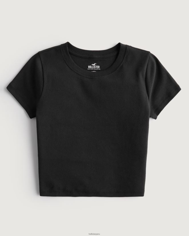 educación física Hollister camiseta de algodón para bebé negro 086N623 mujer tapas